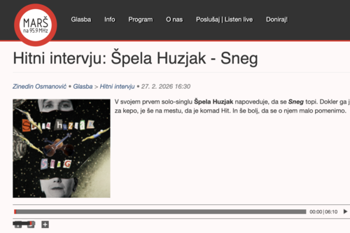 Hitni intervju: Špela Huzjak - Sneg